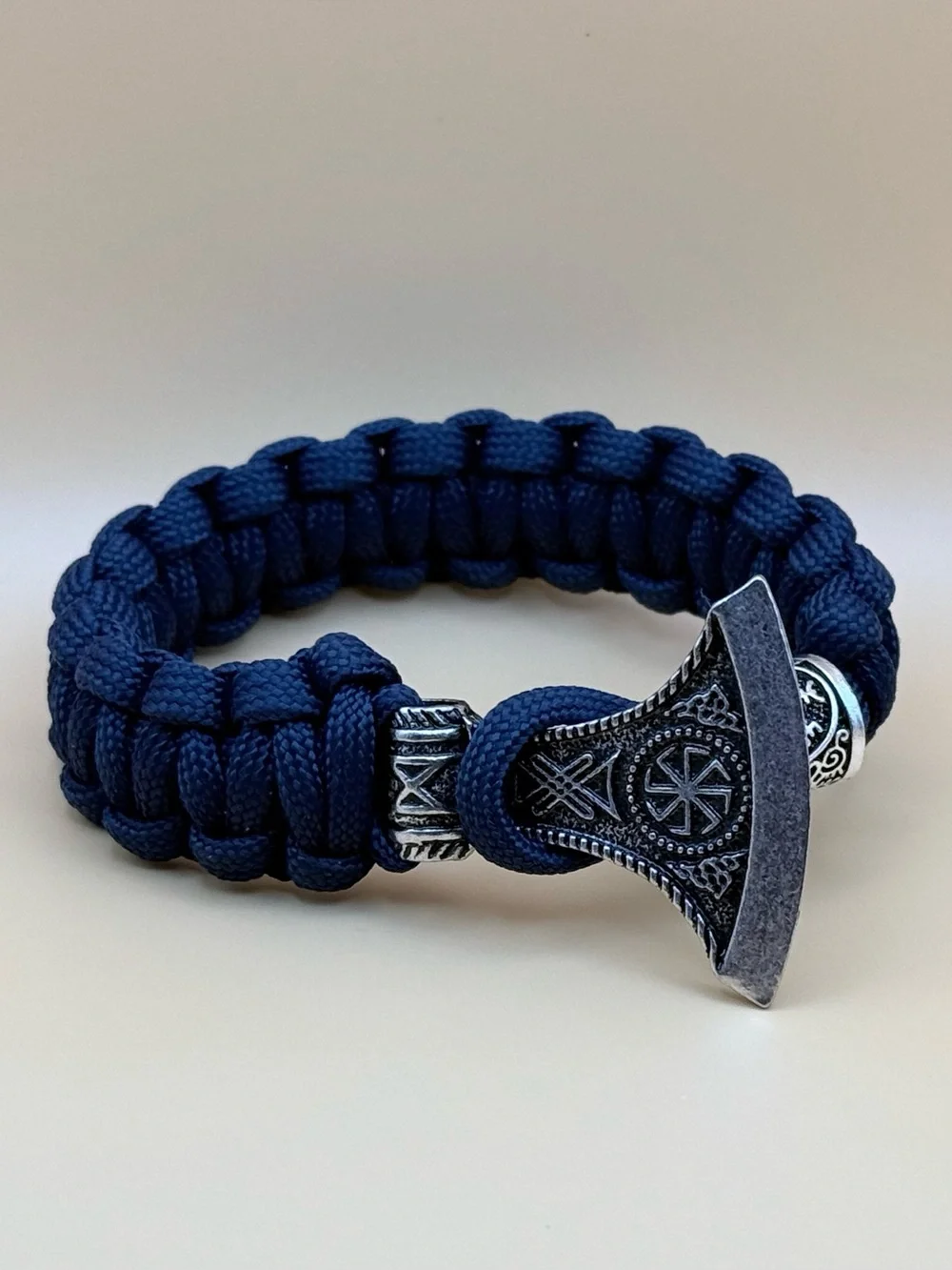 Stainless steel Viking axe rope bracelet